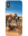 Funda personalizada para teléfono con 2 mascotas 'The Motocross Riders'