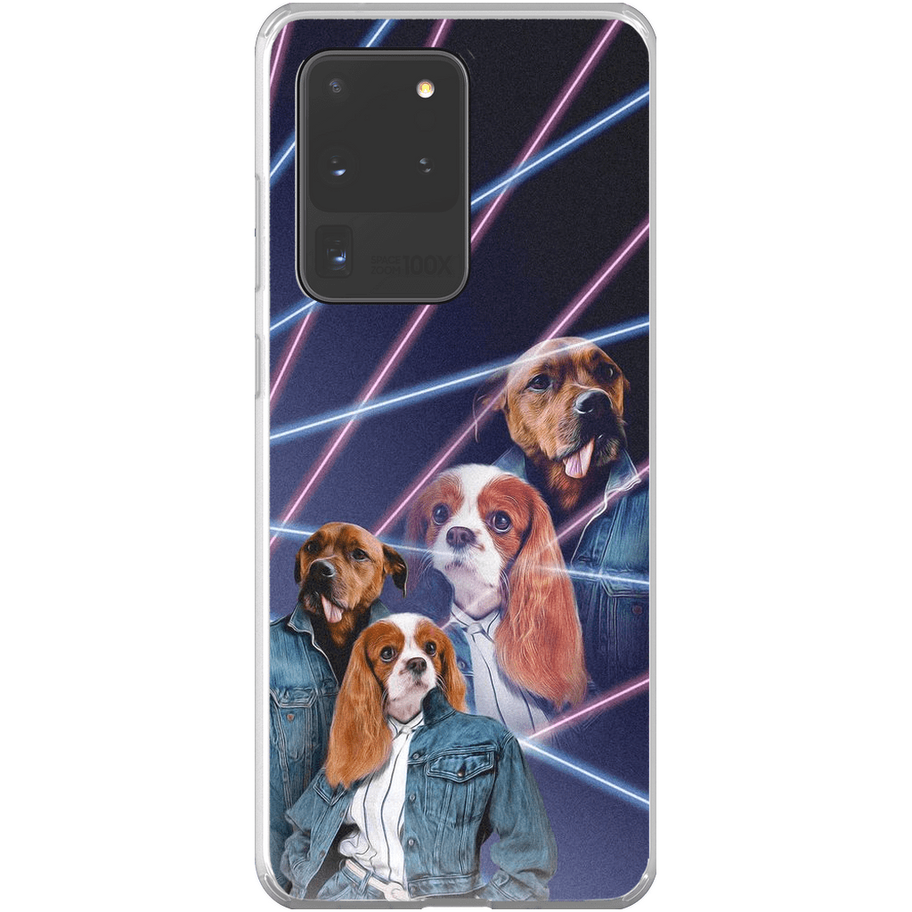 Funda personalizada para teléfono con 2 mascotas &#39;1980s Lazer Portrait&#39;