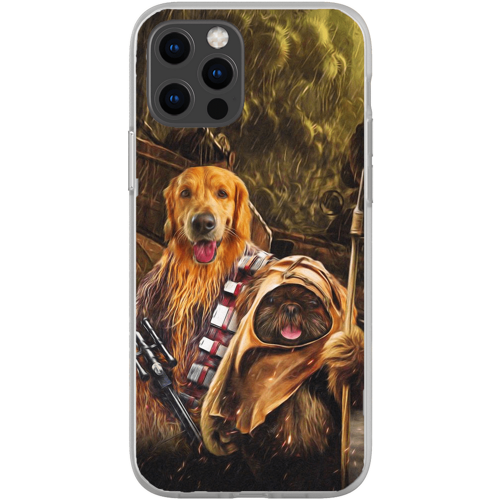 Funda personalizada para teléfono con 2 mascotas &#39;Chewdogga &amp;amp; Dogg-E-Wok&#39;