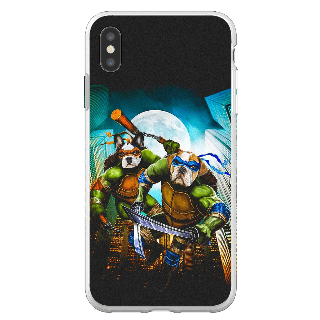 Funda personalizada para teléfono con 2 mascotas &#39;Teenage Mutant Ninja Doggos&#39;