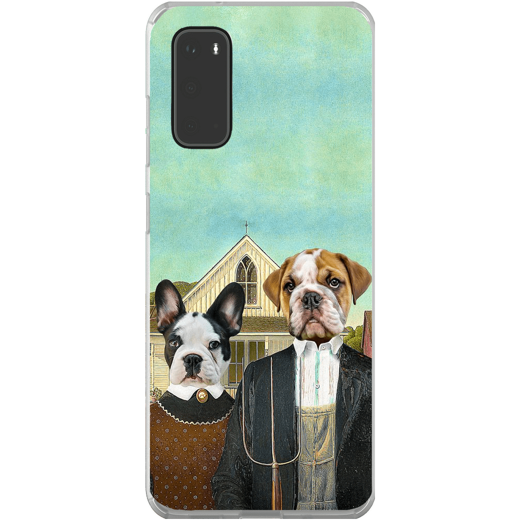 Funda personalizada para teléfono con 2 mascotas &#39;American Pawthic&#39;