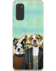 Funda personalizada para teléfono con 2 mascotas 'American Pawthic'