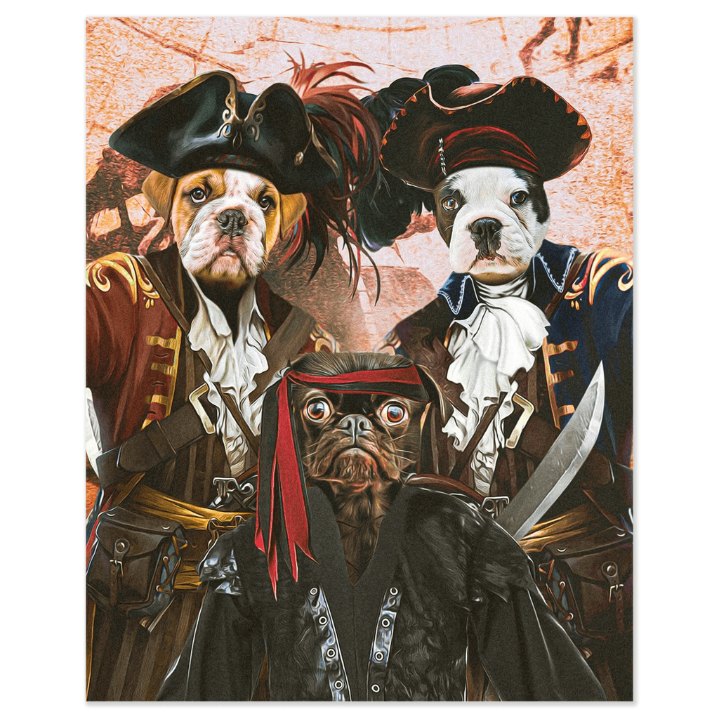 Póster personalizado de 3 mascotas &#39;Los Piratas&#39;