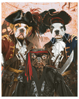 Póster personalizado de 3 mascotas 'Los Piratas'