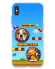 Funda de teléfono para mascotas personalizada con videojuego retro