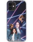 Funda para teléfono personalizada Lazer Portrait Pet (masculino)/humano (femenino) de los años 80