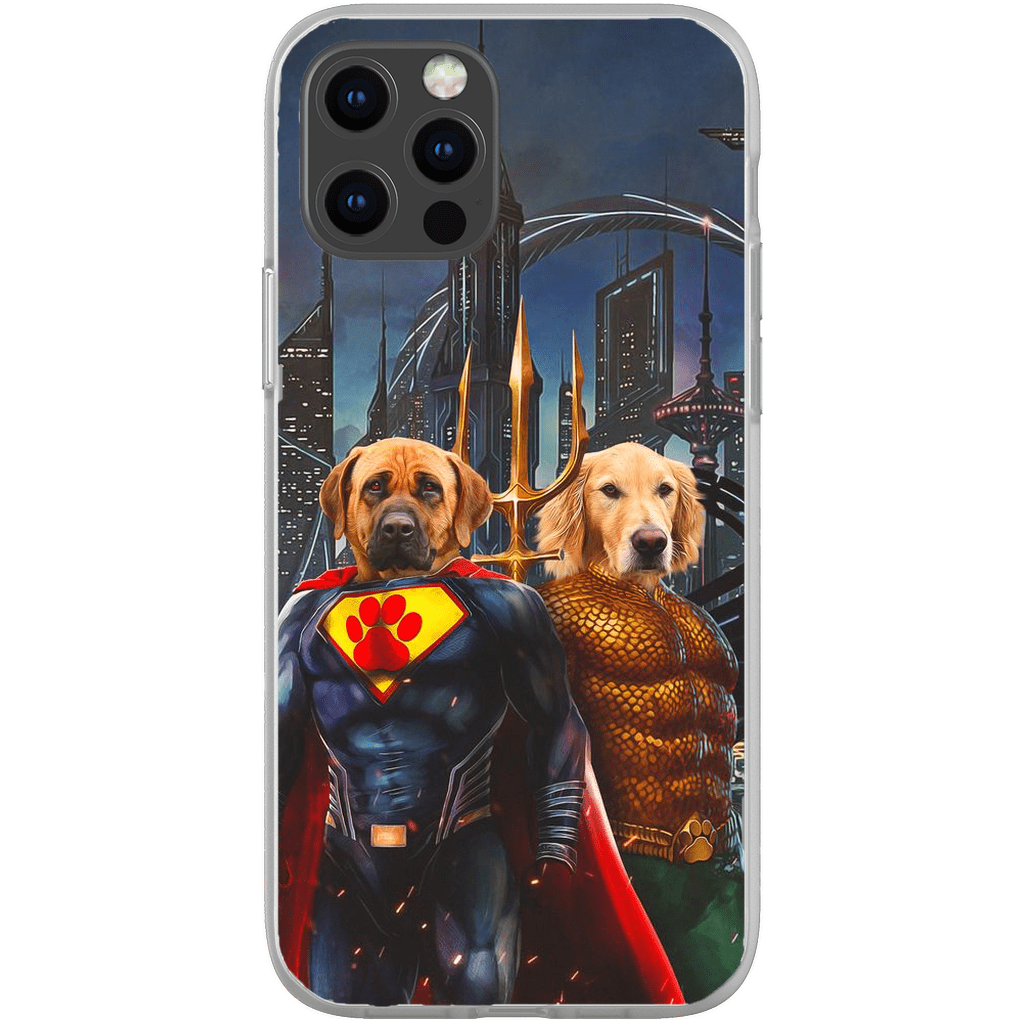 Funda personalizada para teléfono con 2 mascotas &#39;Superdog &amp;amp; Aquadog&#39;