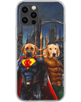 Funda personalizada para teléfono con 2 mascotas 'Superdog &amp; Aquadog'