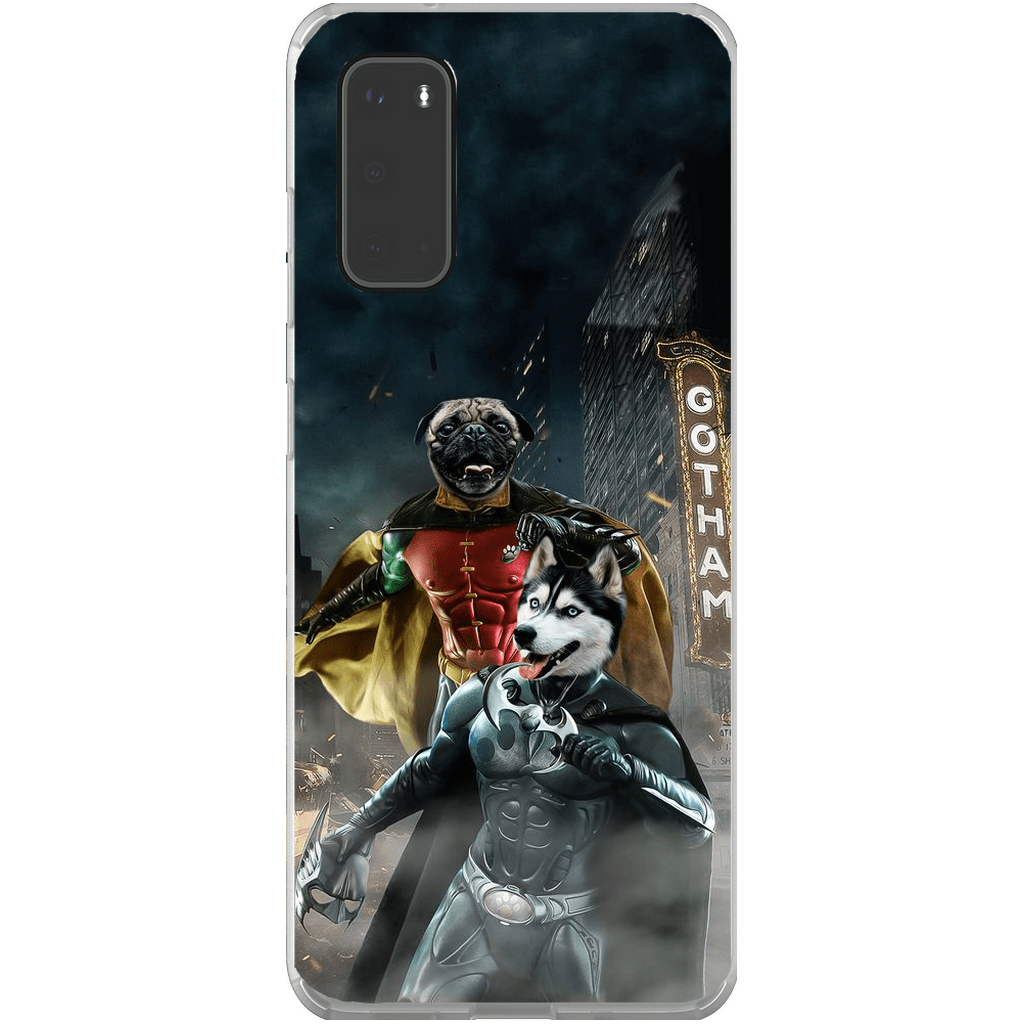 Funda personalizada para teléfono con 2 mascotas &#39;Bat Dog &amp;amp; Robpaw&#39;