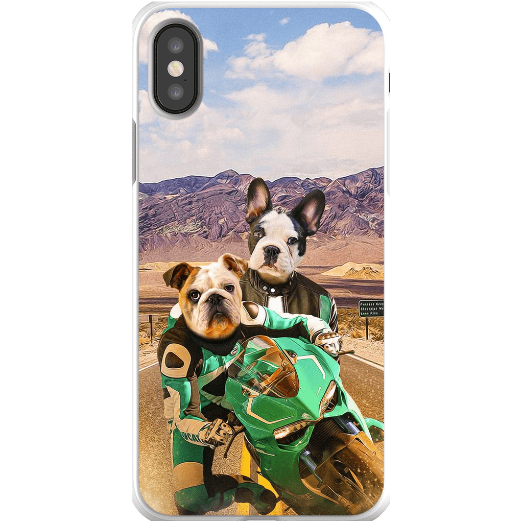 Funda personalizada para teléfono con 2 mascotas &#39;Kawadawgi Riders&#39;