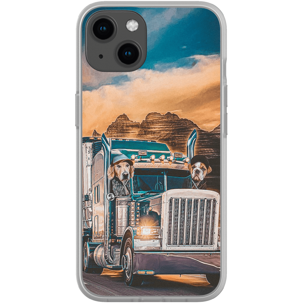 Funda personalizada para teléfono con 2 mascotas &#39;The Truckers&#39;