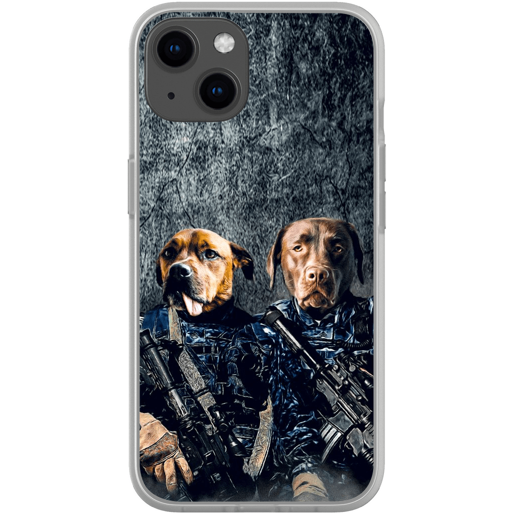 Funda personalizada para teléfono con 2 mascotas &#39;The Navy Veterans&#39;