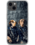 Funda personalizada para teléfono con 2 mascotas 'The Navy Veterans'