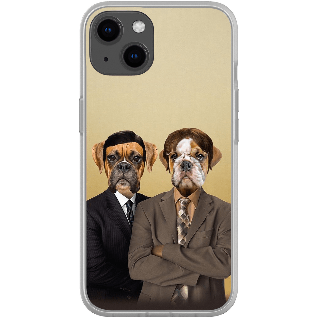 &#39;The Woofice&#39; Funda personalizada para teléfono con 2 mascotas