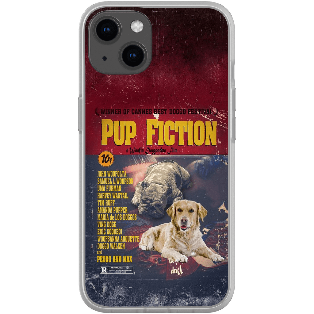 Funda personalizada para teléfono con 2 mascotas &#39;Pup Fiction&#39;