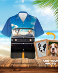 Camisa hawaiana personalizada (El clásico Woofstang: 1-4 mascotas)