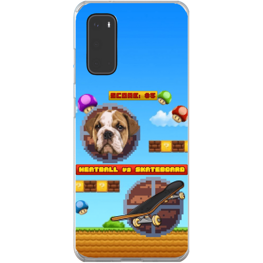 Funda de teléfono para mascotas personalizada con videojuego retro