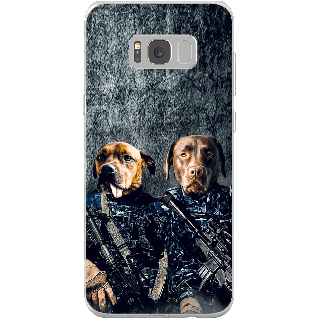 Funda personalizada para teléfono con 2 mascotas &#39;The Navy Veterans&#39;