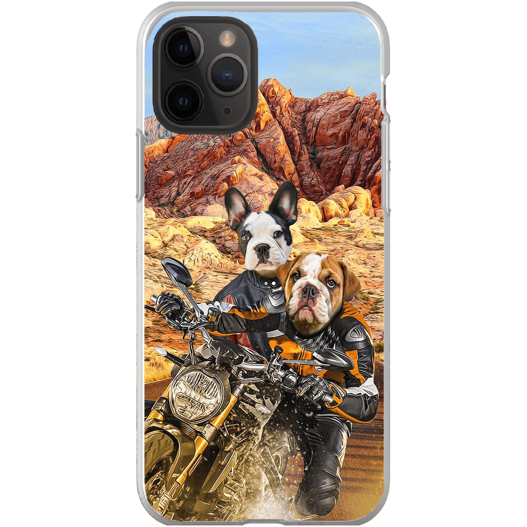 Funda personalizada para teléfono con 2 mascotas &#39;Dogati Riders&#39;