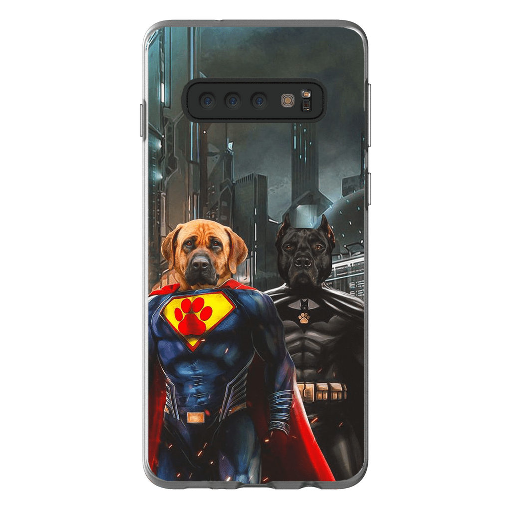 Funda personalizada para teléfono con 2 mascotas &#39;Superdog &amp;amp; Batdog&#39;