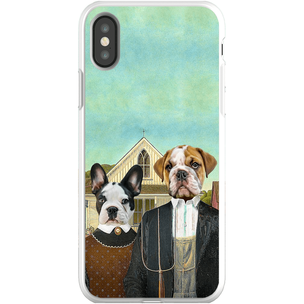 Funda personalizada para teléfono con 2 mascotas &#39;American Pawthic&#39;