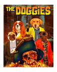 Lienzo de pie personalizado para 4 mascotas 'The Doggies'