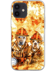 Funda personalizada para teléfono con 2 mascotas 'Los Bomberos'