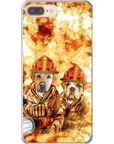 Funda personalizada para teléfono con 2 mascotas 'Los Bomberos'