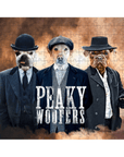 Rompecabezas personalizado de 3 mascotas 'Peaky Woofers'