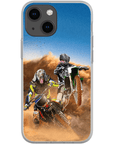 Funda personalizada para teléfono con 2 mascotas 'The Motocross Riders'