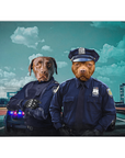 Manta personalizada para 2 mascotas 'Los Oficiales de Policía'