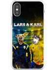 Funda personalizada para teléfono con 2 mascotas 'Sweden Doggos Euro Football'