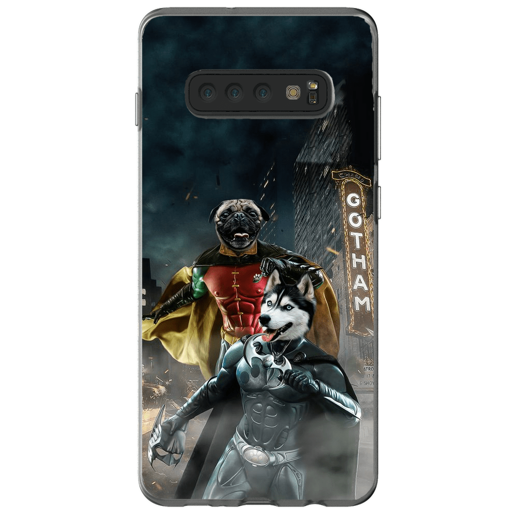 Funda personalizada para teléfono con 2 mascotas &#39;Bat Dog &amp;amp; Robpaw&#39;