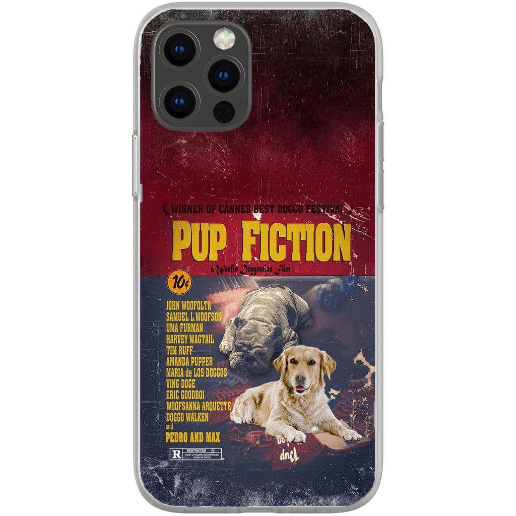 Funda personalizada para teléfono con 2 mascotas &#39;Pup Fiction&#39;