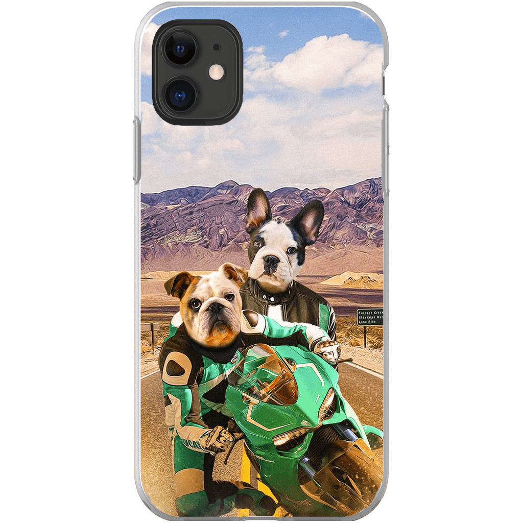 Funda personalizada para teléfono con 2 mascotas &#39;Kawadawgi Riders&#39;