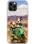 Funda personalizada para teléfono con 2 mascotas 'Kawadawgi Riders'