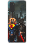 Funda personalizada para teléfono con 2 mascotas 'Superdog &amp; Batdog'