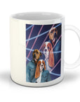 Taza personalizada con 2 mascotas '1980s Lazer Portrait'