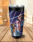 Vaso personalizado para 2 mascotas '1980s Lazer Portrait'