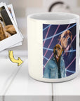 Taza personalizada para mascotas 'Lazer Portrait de los años 80'