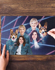 Puzzle personalizado 'Lazer Portrait 1 mascota/humanos (hembras) de los años 80'