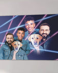 Lienzo personalizado '1980s Lazer Portrait 1 Pet/Humans(Males)'