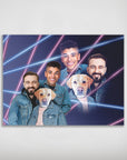 Póster personalizado 'Lazer Portrait 1 de los años 80, mascota/humanos (hombres)'