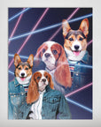 Póster personalizado con 2 mascotas 'Lazer Portrait de los años 80'