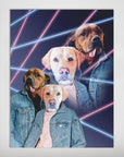 Póster personalizado con 2 mascotas 'Lazer Portrait de los años 80'