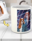 Taza personalizada para mascota 'Retrato Lazer de los años 80 (mujer)'