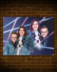Póster personalizado Lazer Portrait 1 de los años 80, mascota/humanos