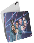 Naipes personalizados para mascotas '1980s Lazer Portrait 2 Pet &amp; Humans(Males)'