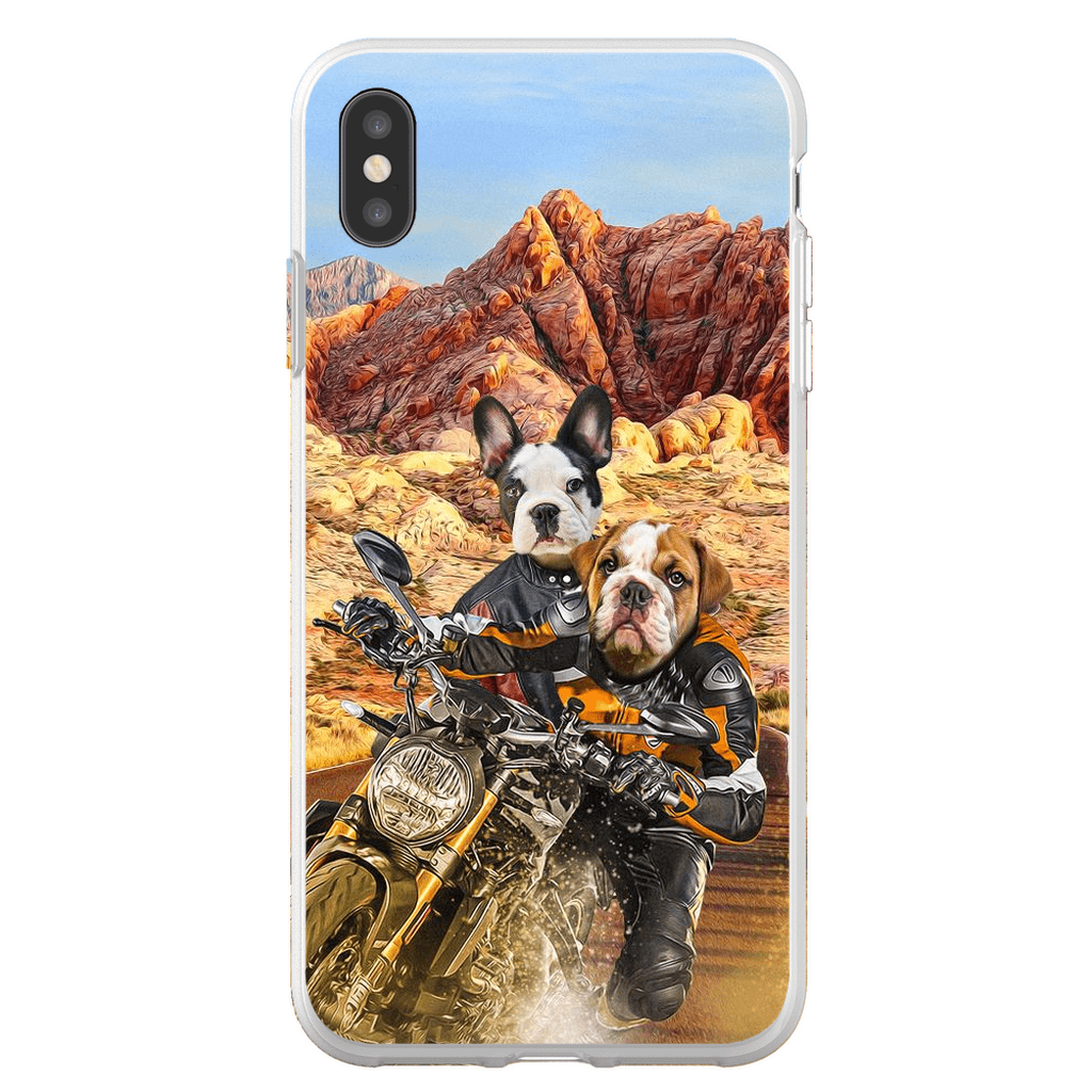 Funda personalizada para teléfono con 2 mascotas &#39;Dogati Riders&#39;