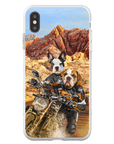 Funda personalizada para teléfono con 2 mascotas 'Dogati Riders'